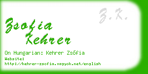 zsofia kehrer business card