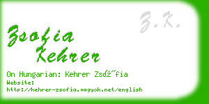 zsofia kehrer business card
